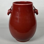 Large red porcelain vase "Ox Blood" - China Qing. 19th century