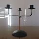Scandinavian candle holder " LAURIDS LONBORG " metal and rattan 60s