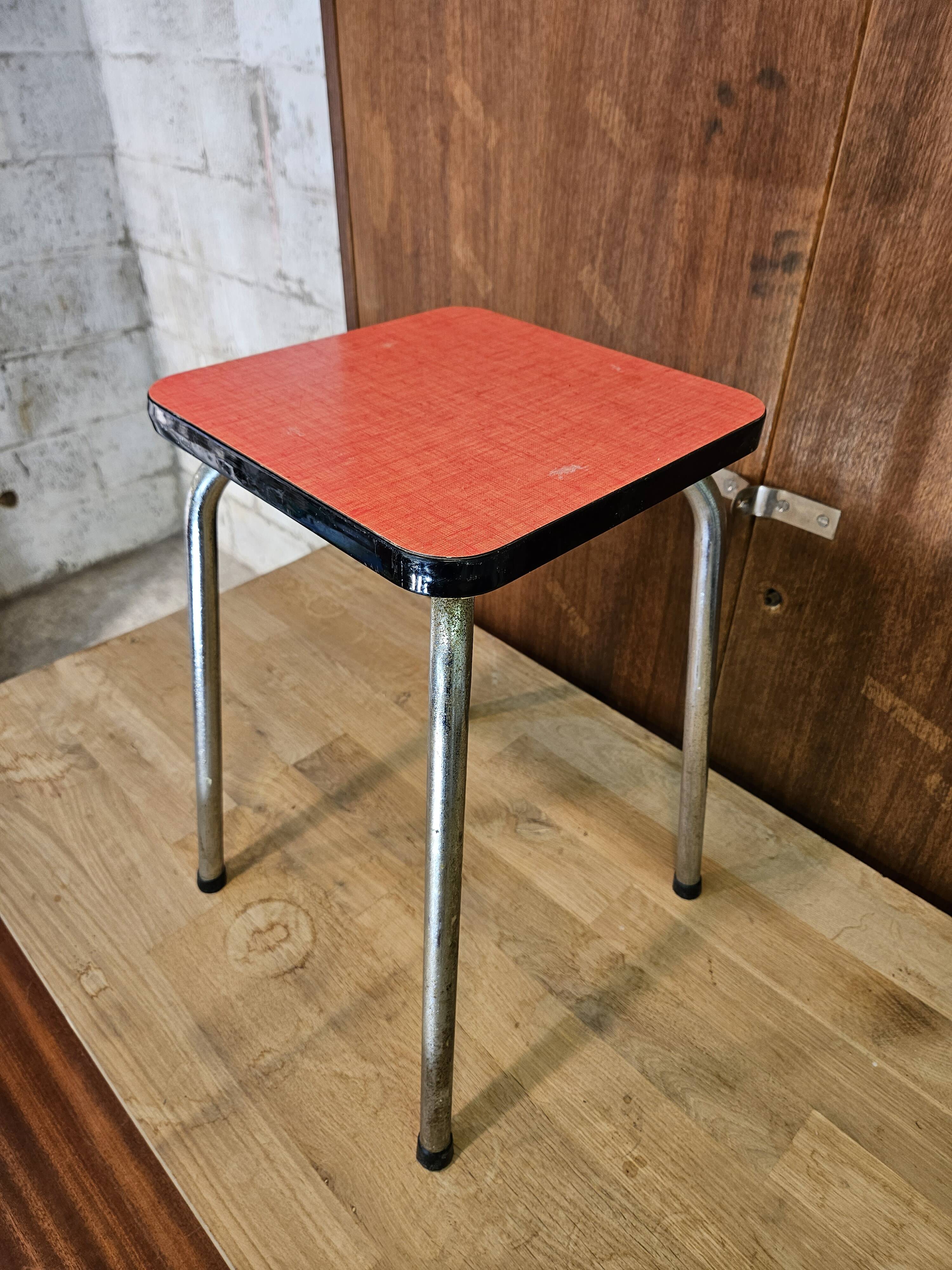 Pink formica stool 1960