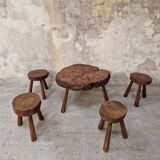 4 stools and 1 walnut coffee table