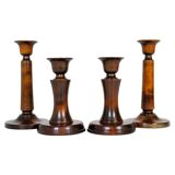 Mid-century set of 4 birch candlesticks by Carl Malmsten, Sweden, 1960s.