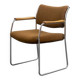 Fauteuil, années 1960, structure en métal chromé, accoudoirs en teck