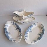 Boulenger gravy boat and 2 ironstone dishes Choisy le roi