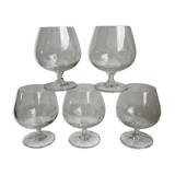Set of 5 foot glasses engraved with stars 50s-60s