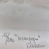 The countryside. original lithograph signed by françois d'arguin (1946)