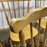 Set of 4 English chairs and 2 armchairs in beech