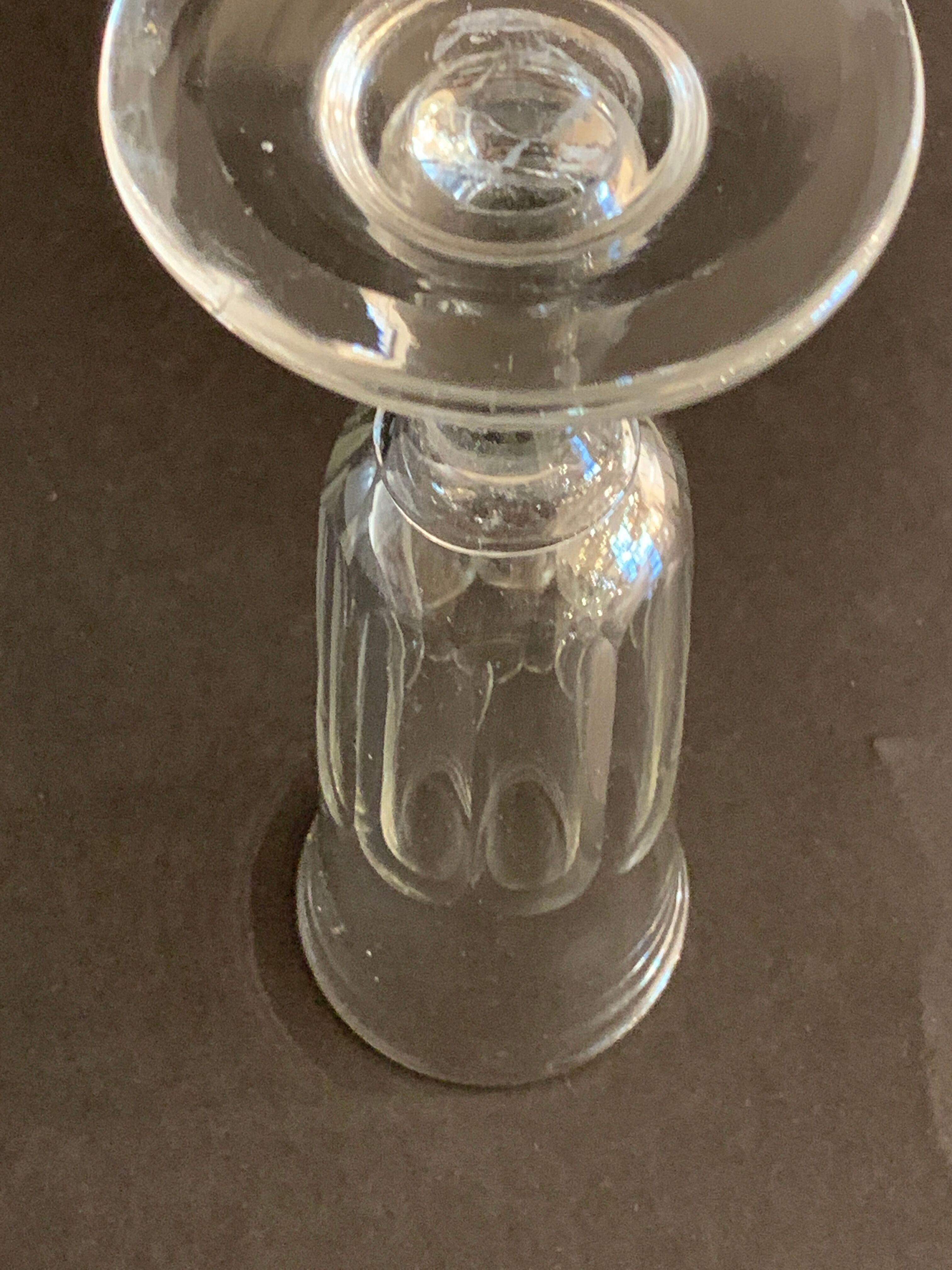 8 antique glass champagne flutes