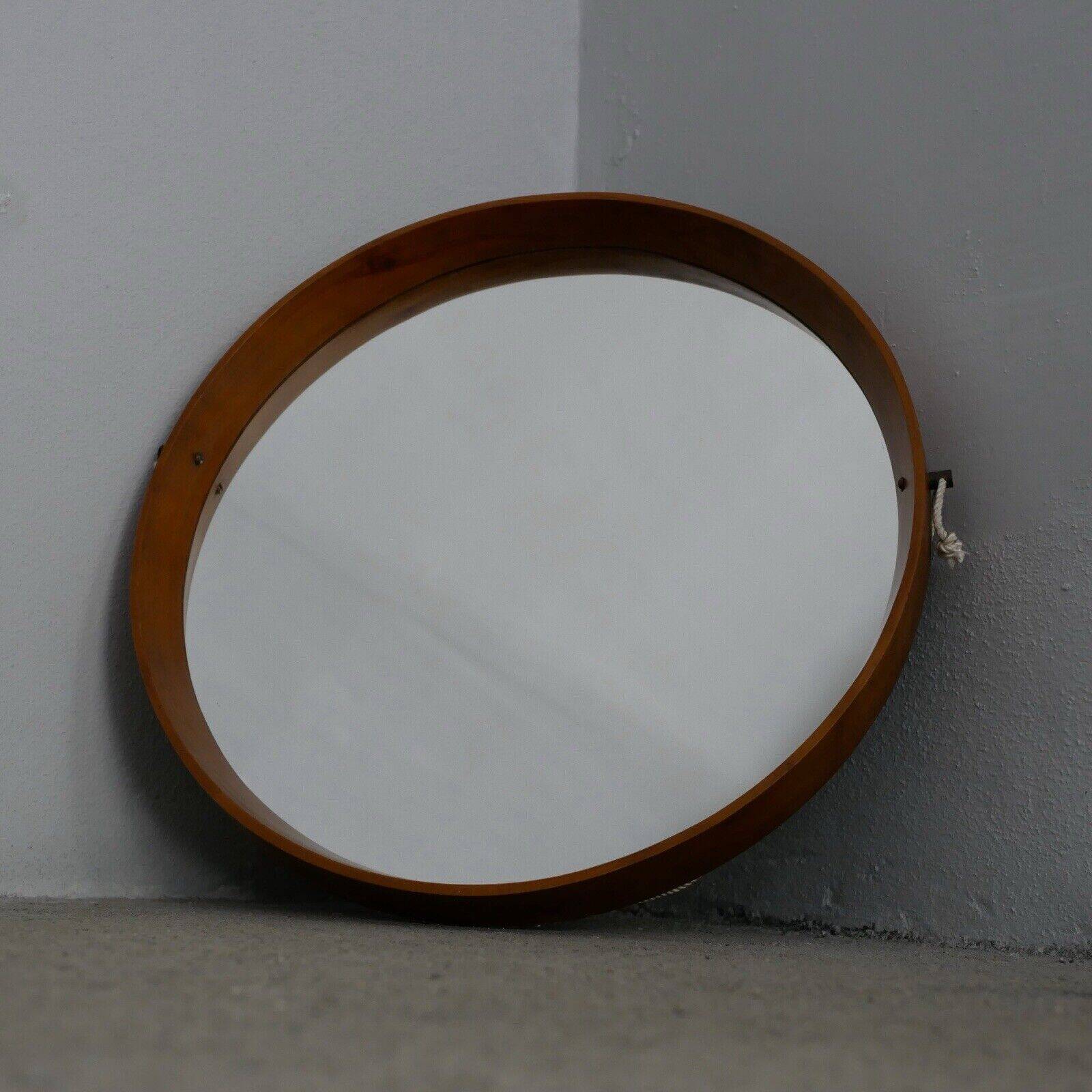 Miroir - Teck - Structure en bois avec laiton - Design italien vintage - Années 60