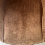Designer armchair in brown suede circle ballon by Lusch & Co, Germany 1970s