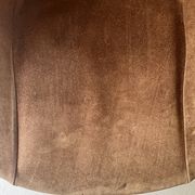 Designer armchair in brown suede circle ballon by Lusch & Co, Germany 1970s