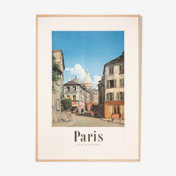 Paris - Une Rue de Montmartre, Affiche de voyage, 85 x 118 cm