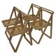 Ensemble vintage de 4 chaises pliantes, design en sangle et bois, années 1970