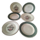 Mix of 10 ironstone plates, HBCM Agnès decoration - St Amand decoration 2070
