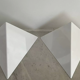 Paire d'appliques vintage géométriques, métal laquées blanc, Europhane France 1970