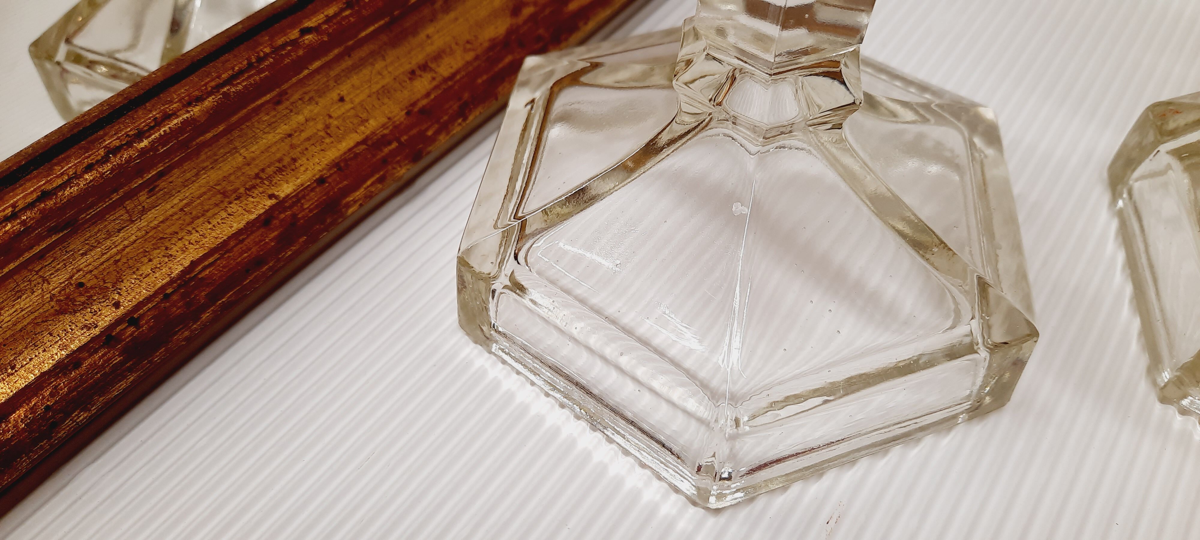 Pair of glass candlesticks