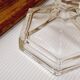 Paire bougeoirs verre