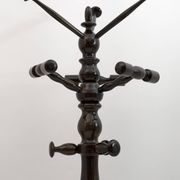Mid-Century Modern Italian Walnut Floor Coat Hanger with Umbrella Stand, 50