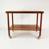 Mobile teak table mid century, denmark, 1960s.