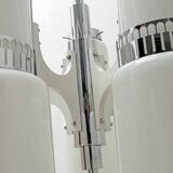 Vistosi Midcentury Italian Murano Glass and Steel "Incamiciato" Chandelier