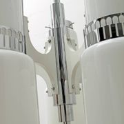 Vistosi Midcentury Italian Murano Glass and Steel "Incamiciato" Chandelier