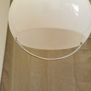 Vintage Meblo White Pendant Lamp: 1970s Italian Space Age Lighting