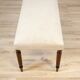 Mid-Century Neoclassical Louis XVI Style Bench with Cream Upholstery and Fluted