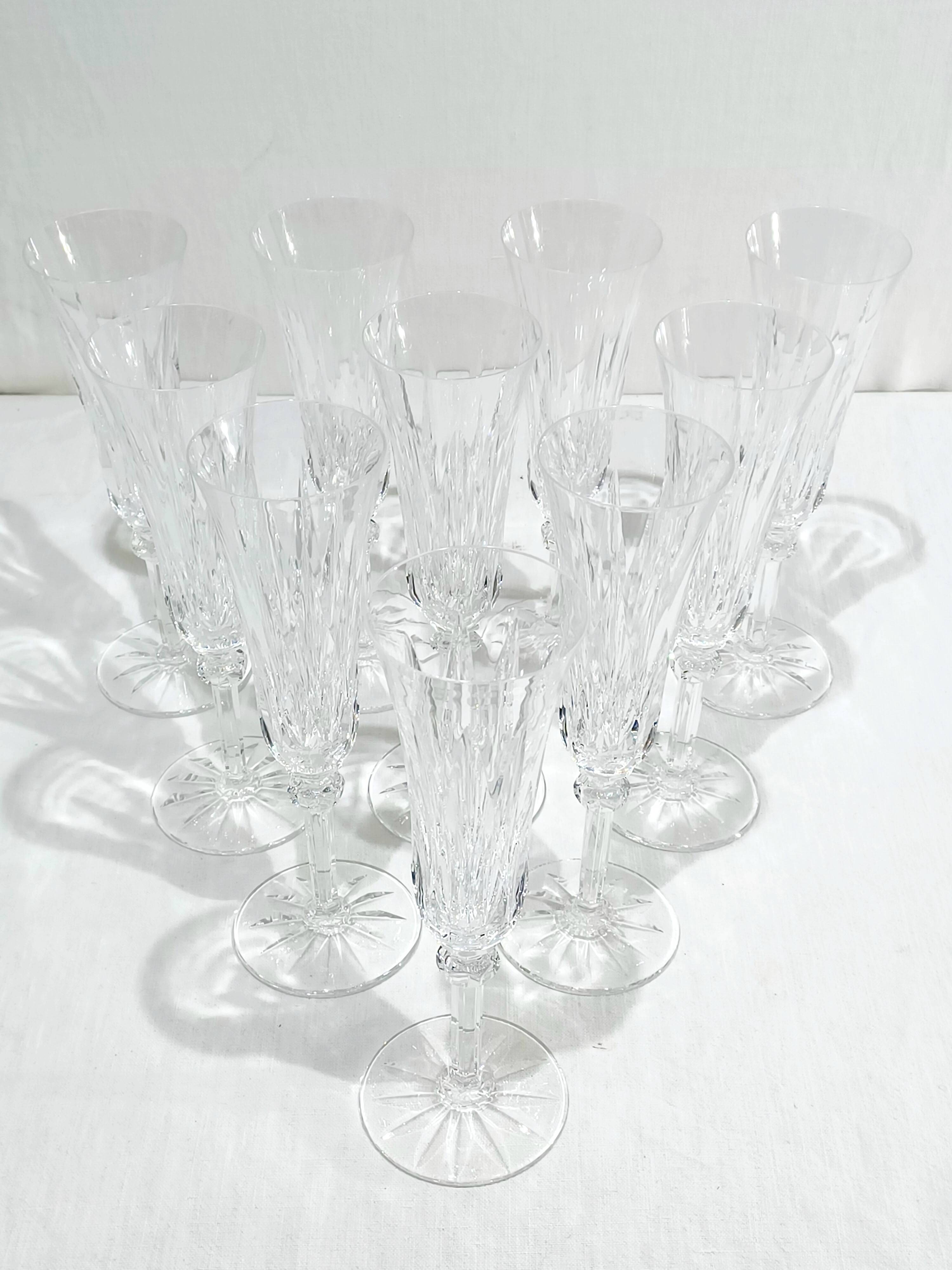 Saint Louis – 10 champagne flutes in crystal, Provence model