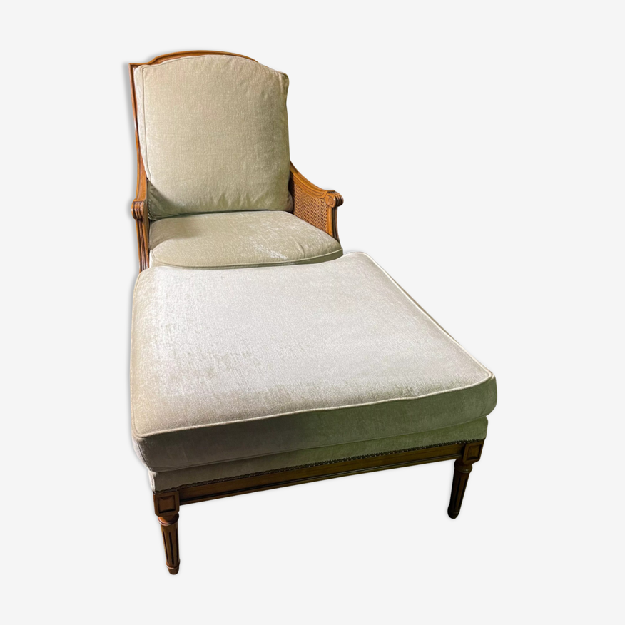 Duchesse brisée, fauteuil et repose-pieds, de style Louis XVI, Roche Bobois  | Selency