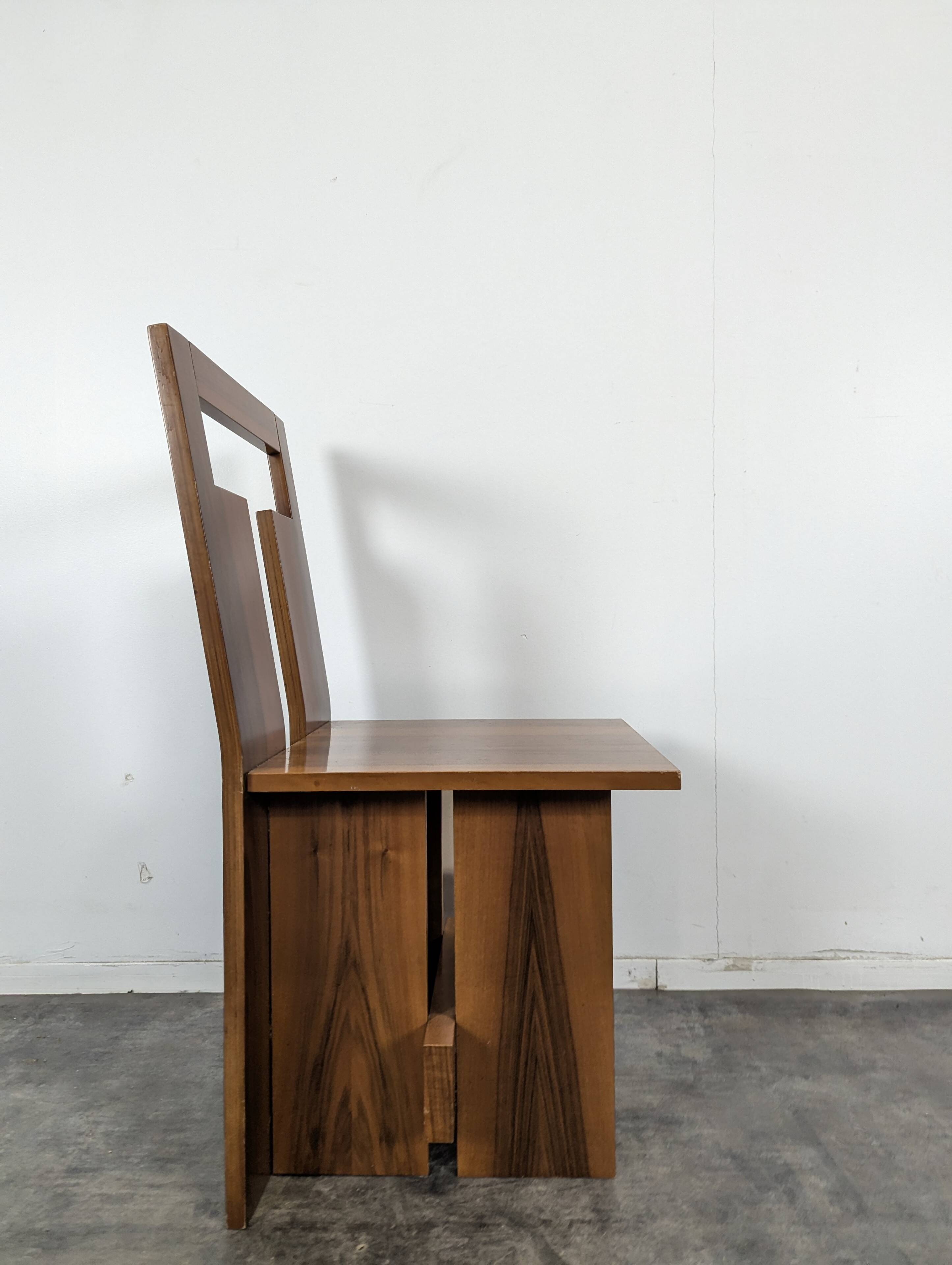 Set of 8 Italian chairs in American walnut Loto Spa
