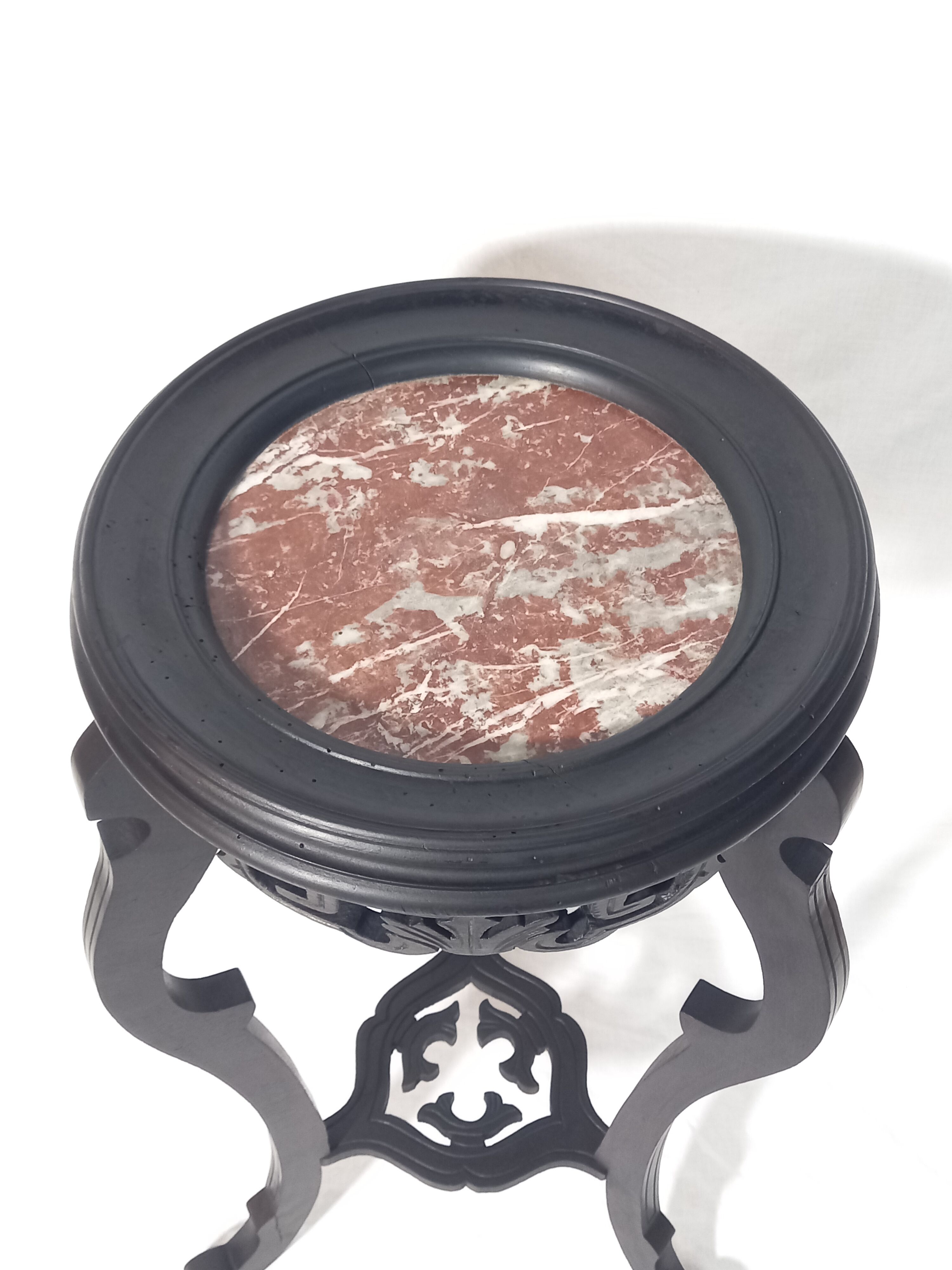 Napoleon III Style Harness in Blackened Wood and Red Marble