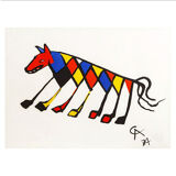 Calder « beastie » limited edition print lithograph 1974 (braniff airplines)
