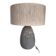 Table lamp in stoneware and natural jute