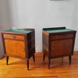 Paire de tables de chevet Italienne de 1950