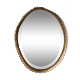 Miroir ovale en bronze doré  28.5 x 21.5 cm