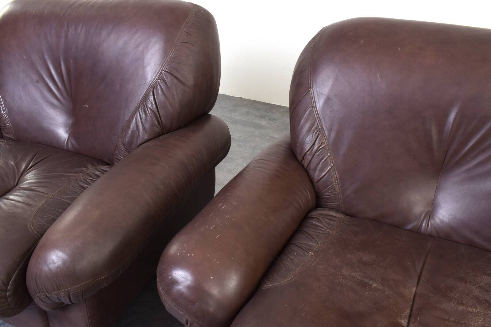 Mid-Century Italian Lounge Chairs, 1970s, Set of 2.