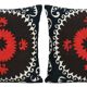 Lot de 2 housses de coussin brodées vintage 61x61 cm