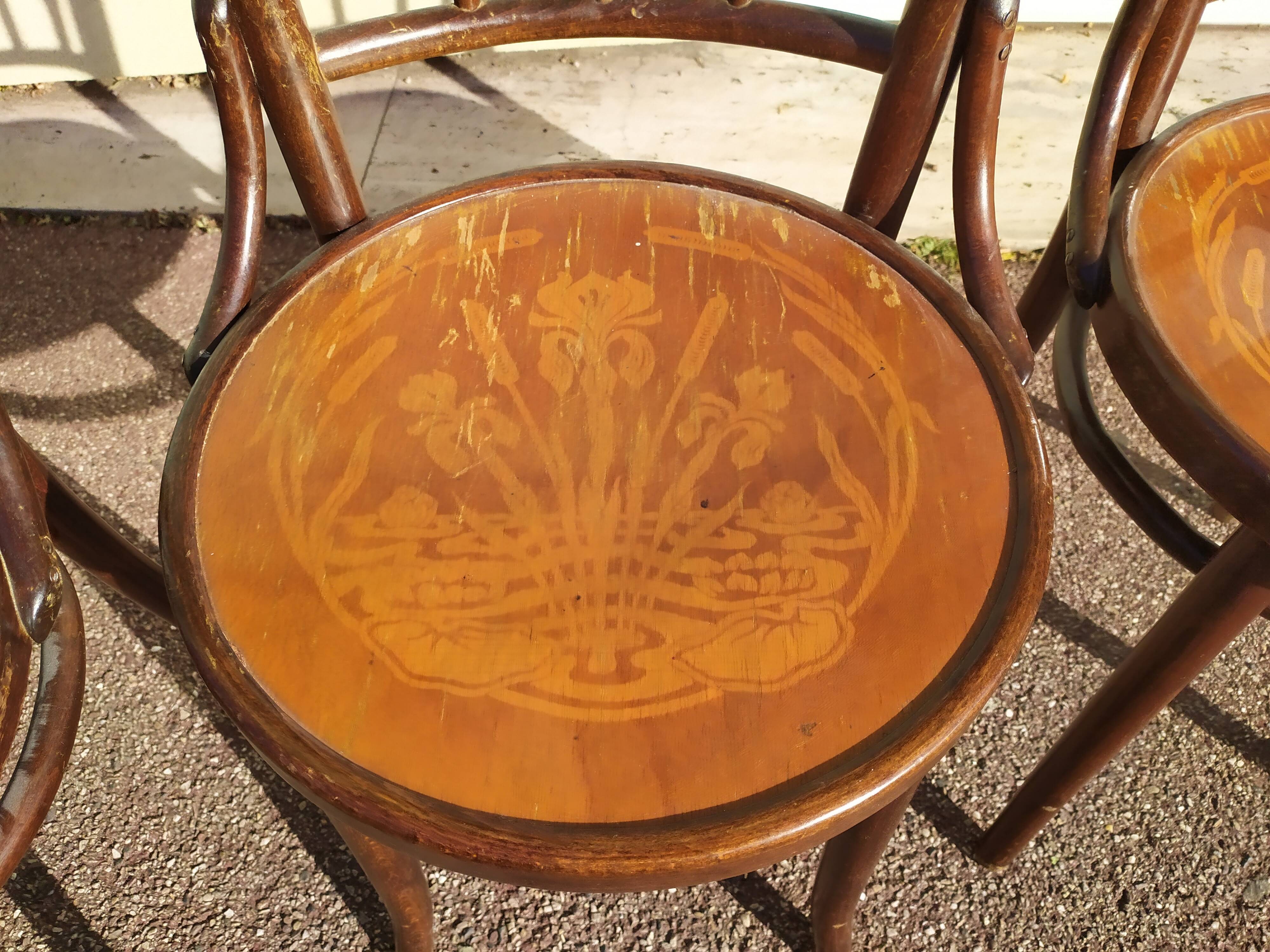 Lot de 6 chaise en bois - bistrot - terrasse - vintage