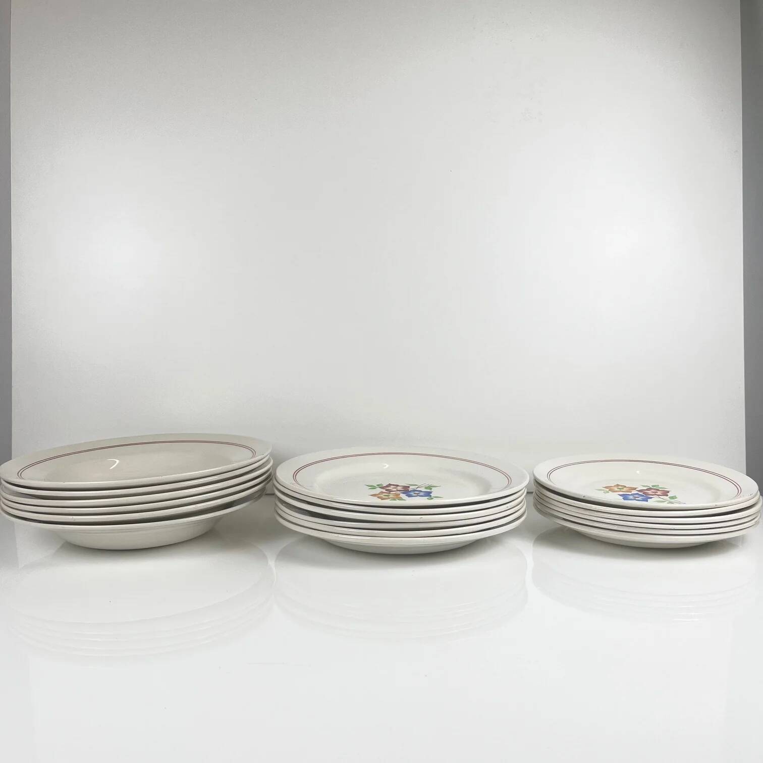 Service for 6 people "The Hive", Moulins des Loups, 20th century