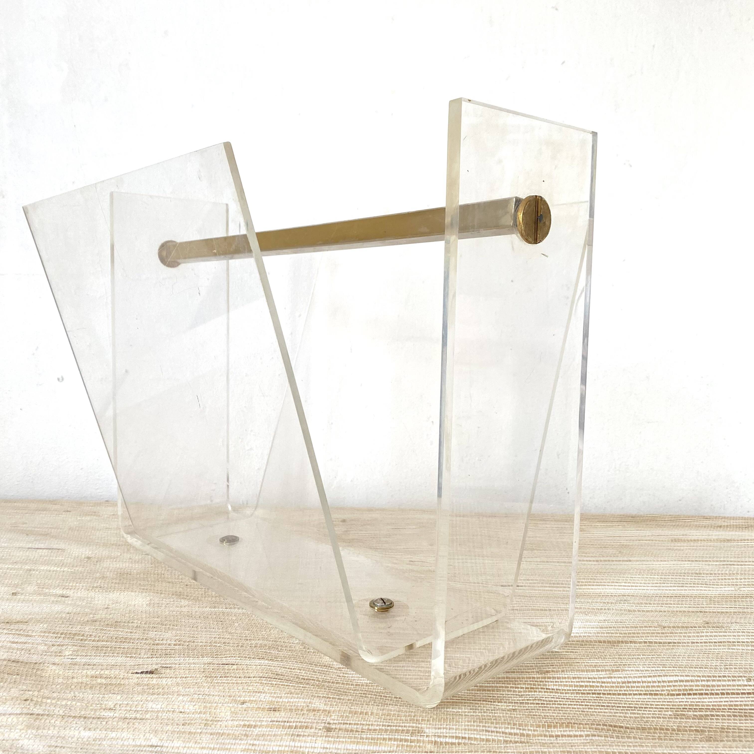 Vintage David Lange magazine rack for Roche Bobois, 1970s