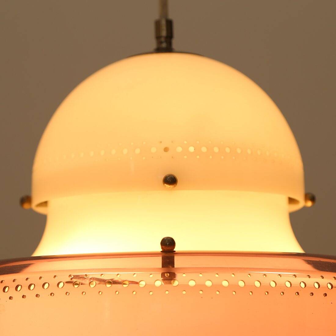 White and purple KD14 suspension by Sergio Asti for Kartell, 1970s.