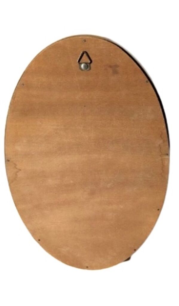 Miroir ovale ancien avec cadre en métal doré 50x70cm