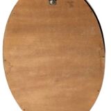 Miroir ovale ancien avec cadre en métal doré 50x70cm