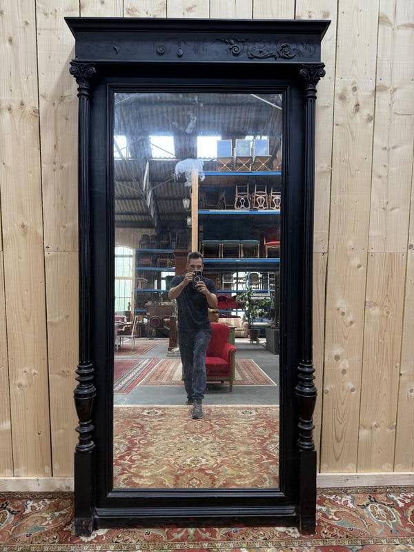 Miroir époque Napoléon III en bois noirci