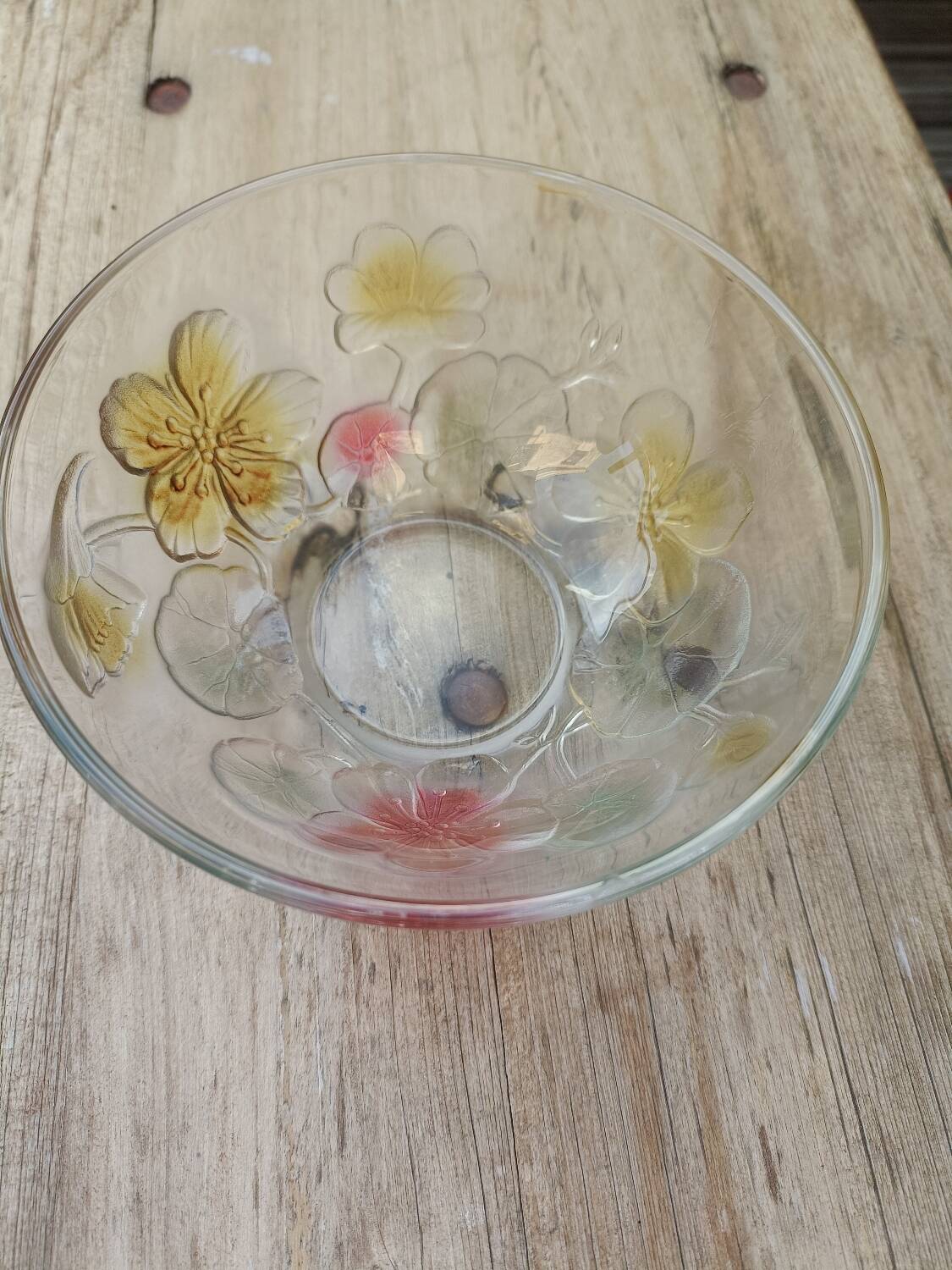Candy dish, painted glass sugar bowl