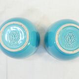Pair of TURQUOISE BLUE AND GOLD VERCERAM vase