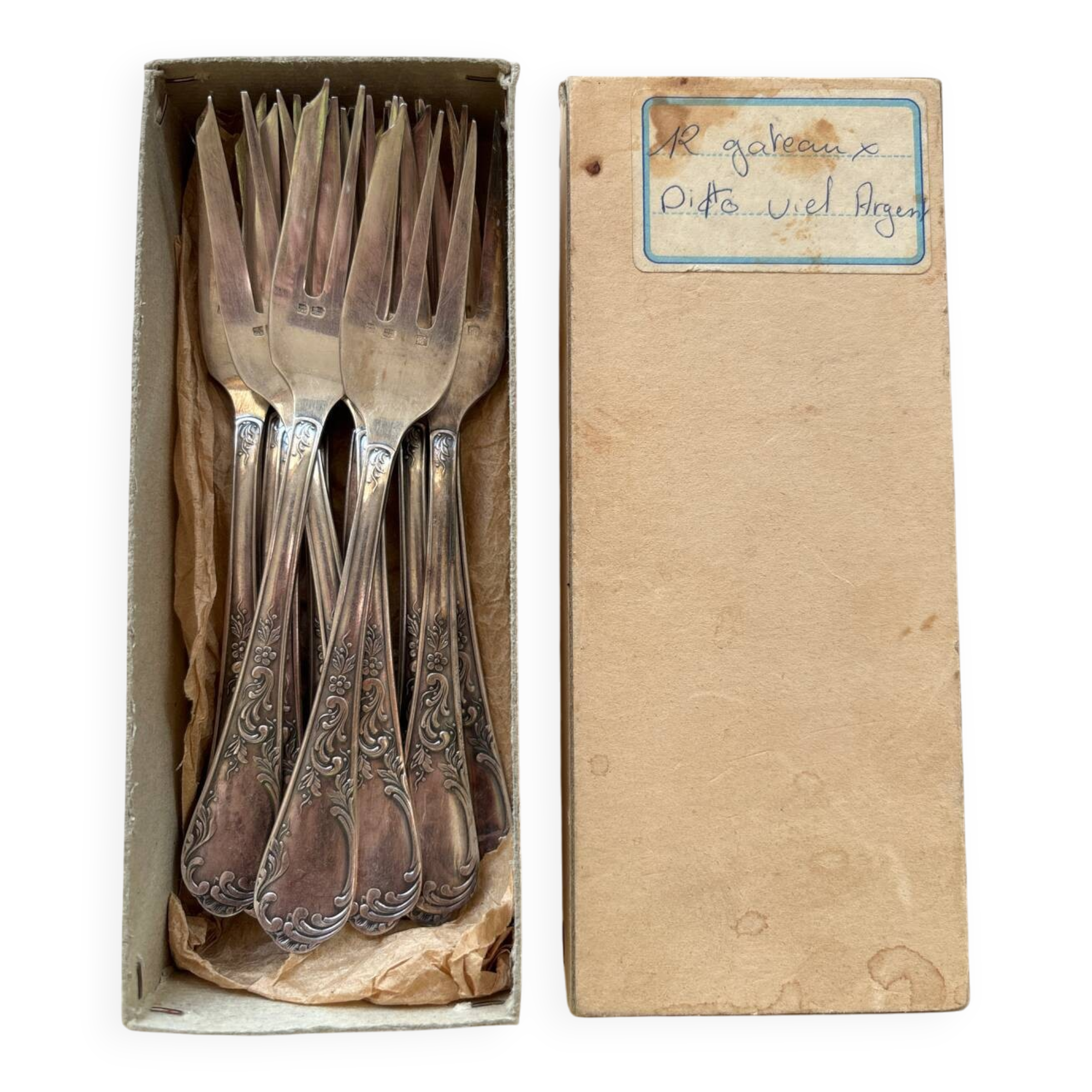 12 Christofle solid silver forks