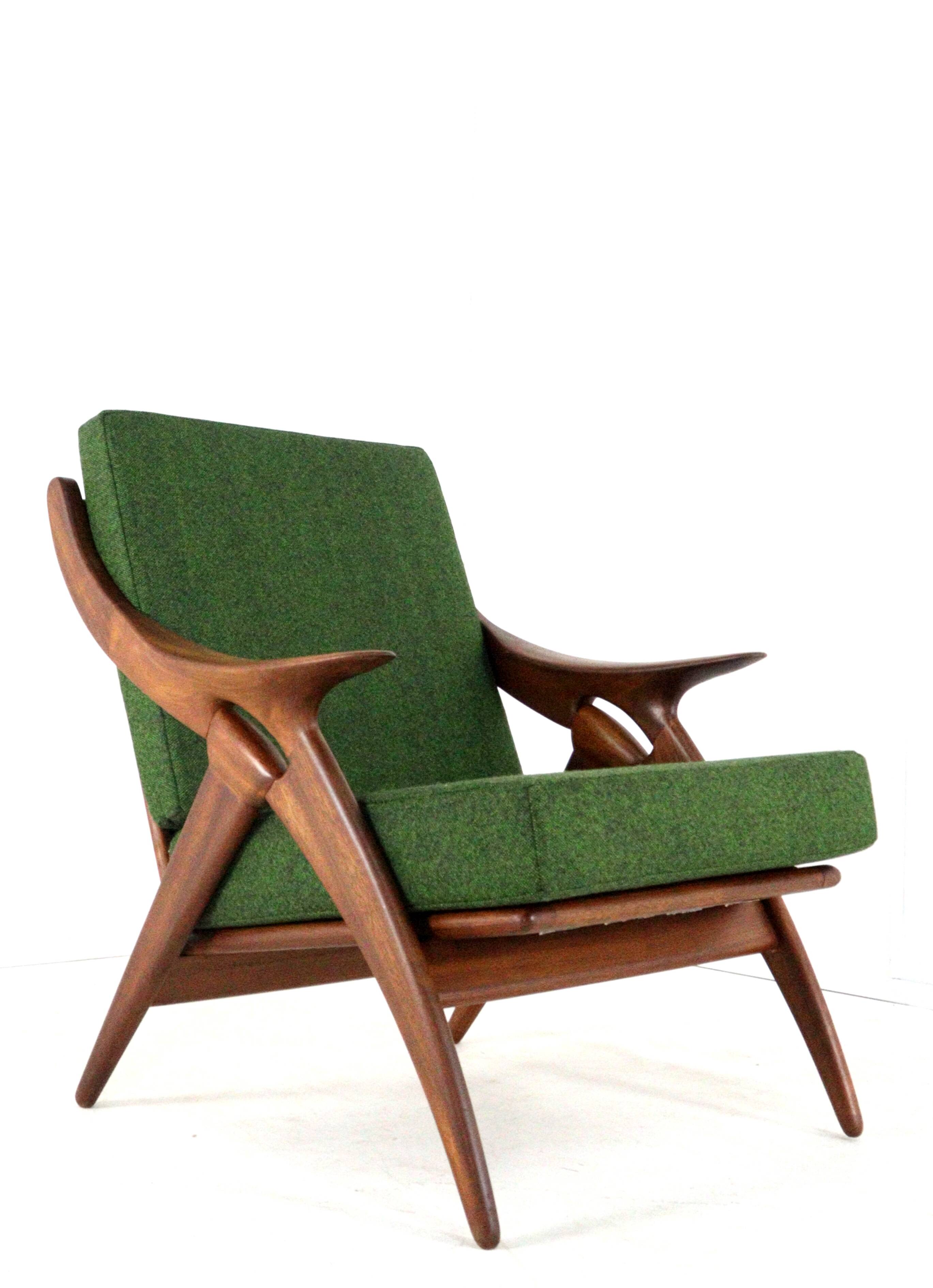 De Ster "Knoop" - armchair 'Glane' mid century modern Dutch Design in teak