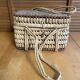 Old Basket Natural Woven Fibre + Wooden Lid Double Handle Wine