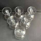 8 coupes à champagne en cristal guilloché - art nouveau