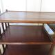 Retro side table - vinyl furniture - rattan and bamboo - 1980s
